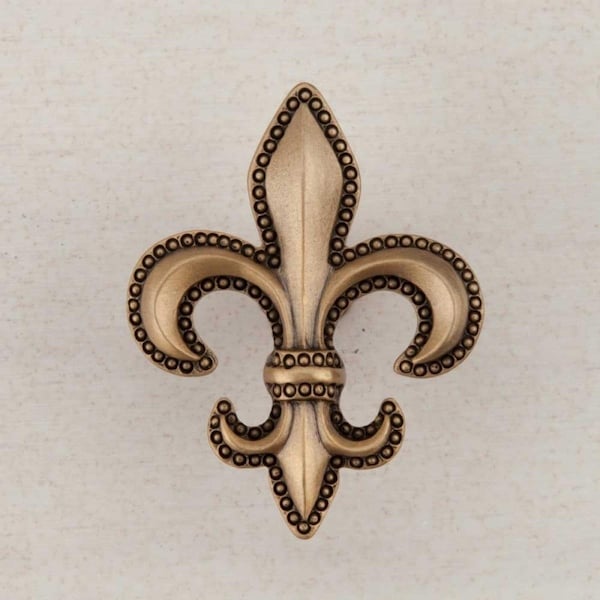 Acorn Mfg Artisan Collection Fleur - De - Lis Knob, Museum Gold DQDGP - main